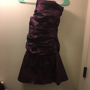Formal purple strapless dress
